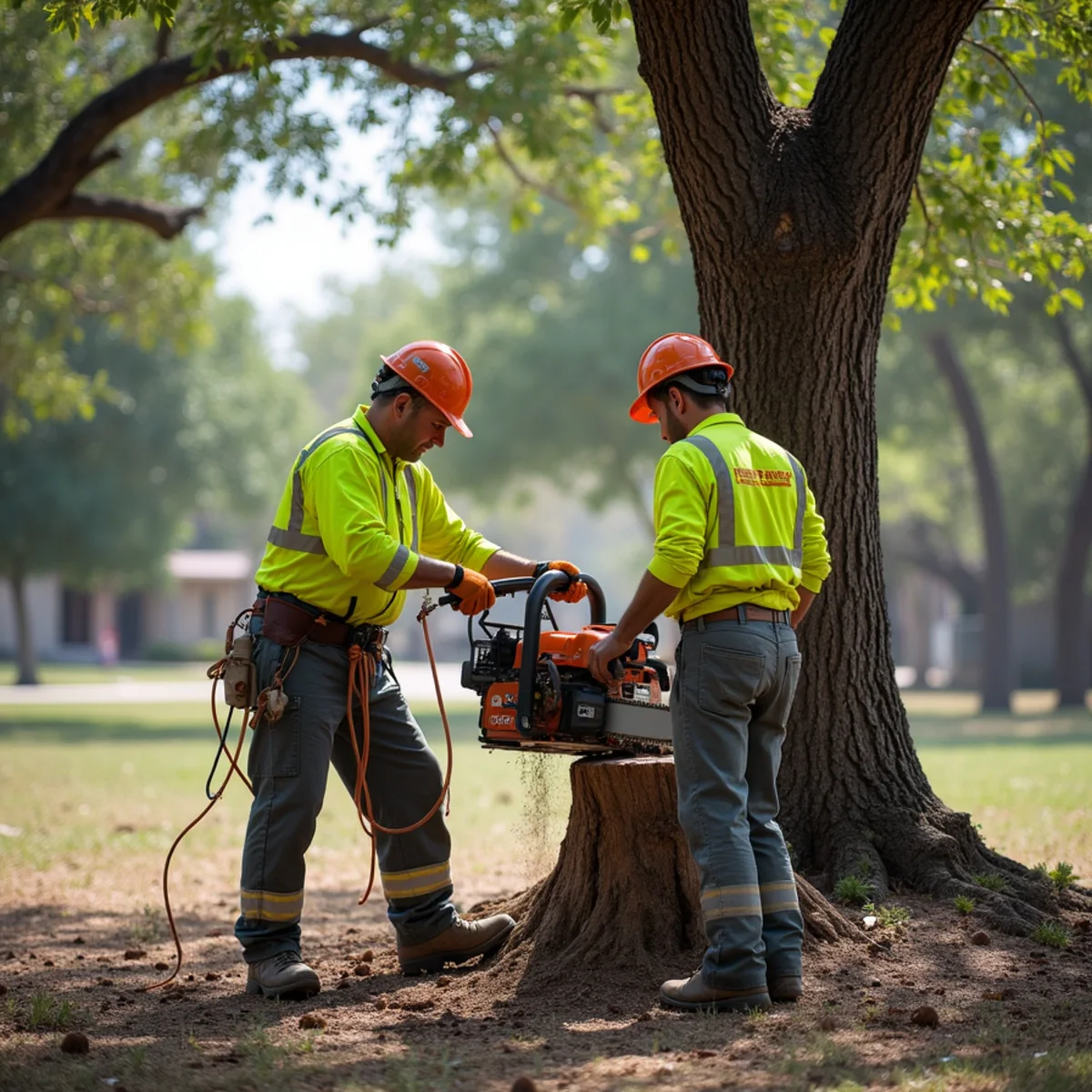 Safety protocols and rigging during Stump Grinding vs. Stump Removal: Which Does Your Yard Need?