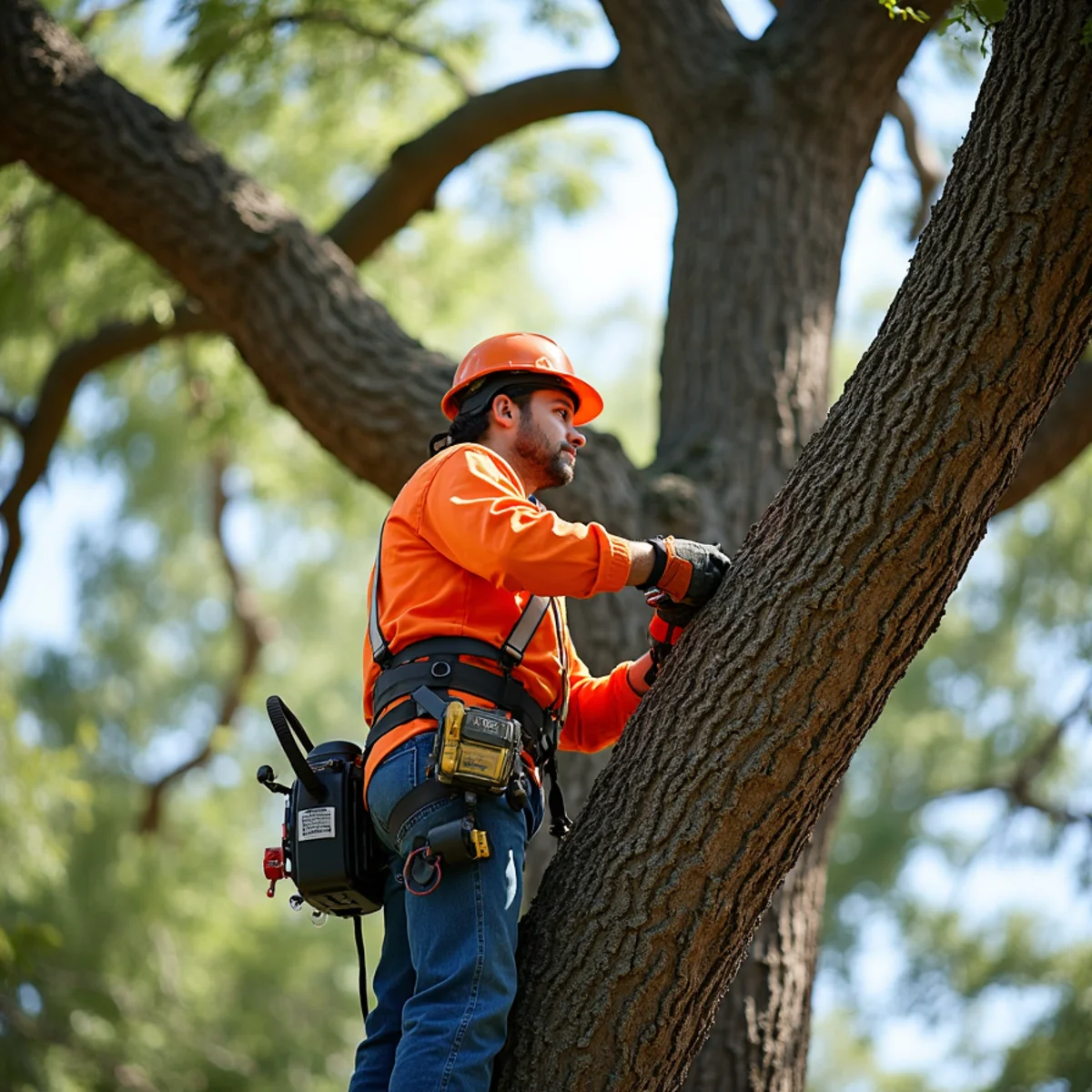 Live oak tree trimming and canopy thinning in Alamo Heights
