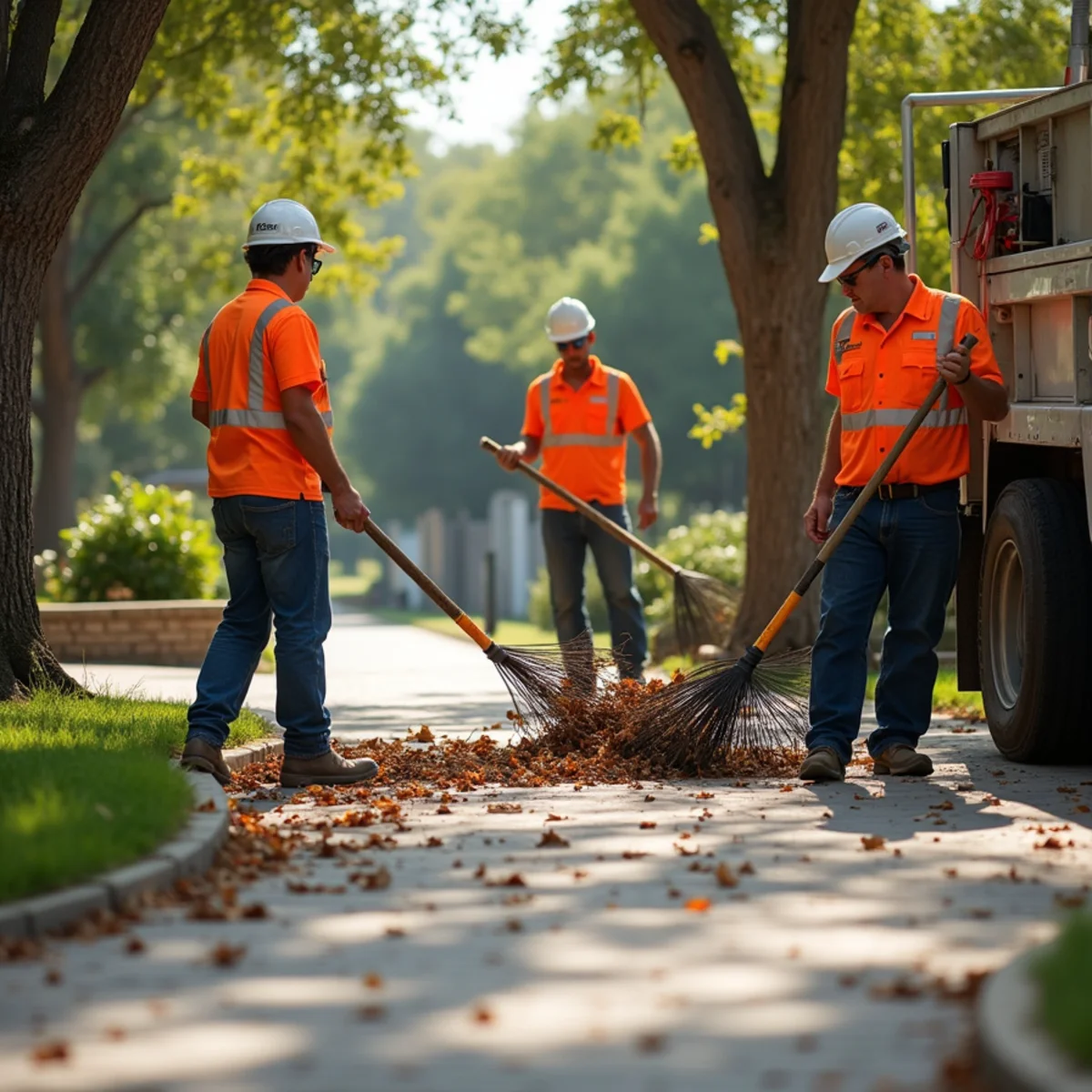 Comprehensive lawn raking, fine twig collection, and debris haul-off in Alamo Heights