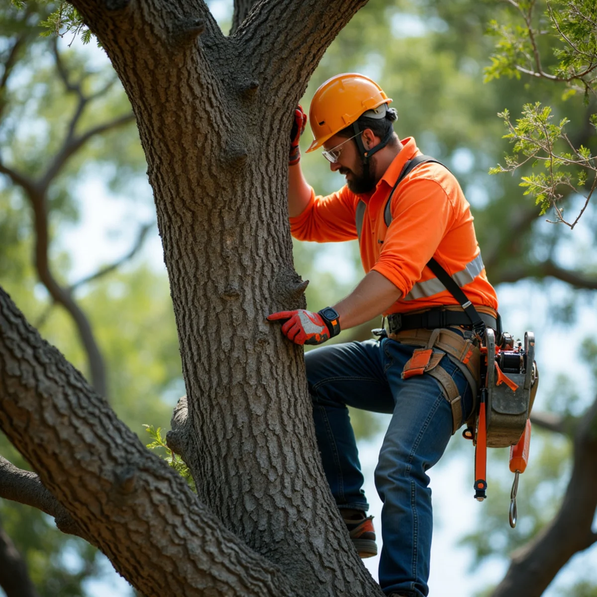 Live oak tree trimming and canopy thinning in Boerne