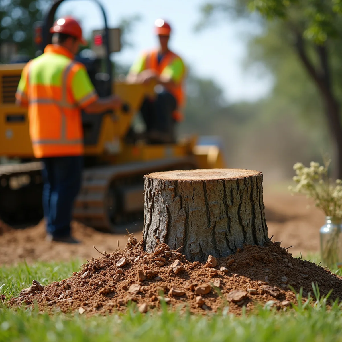 Commercial stump grinding equipment in Bulverde