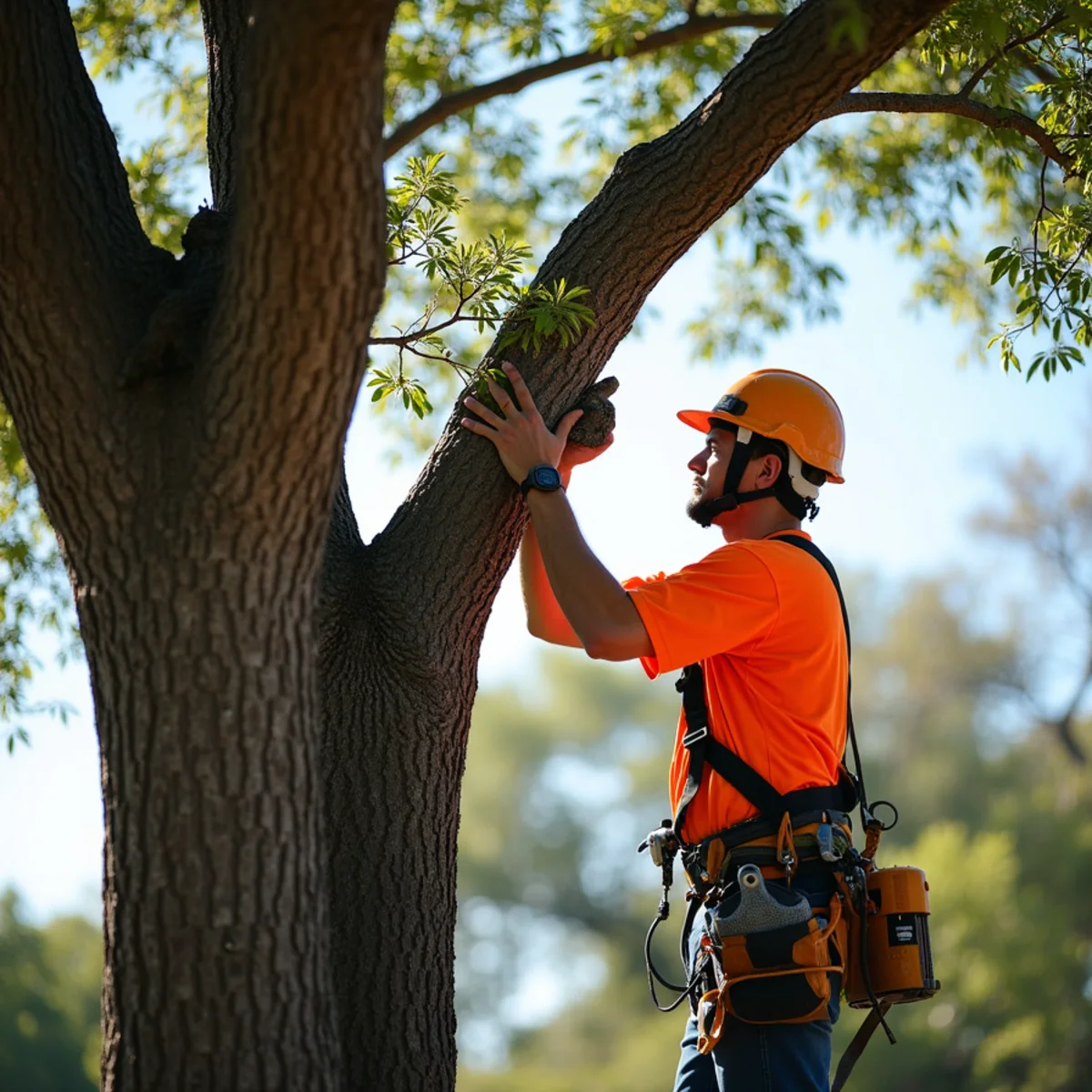 Live oak tree trimming and canopy thinning in Canyon Lake
