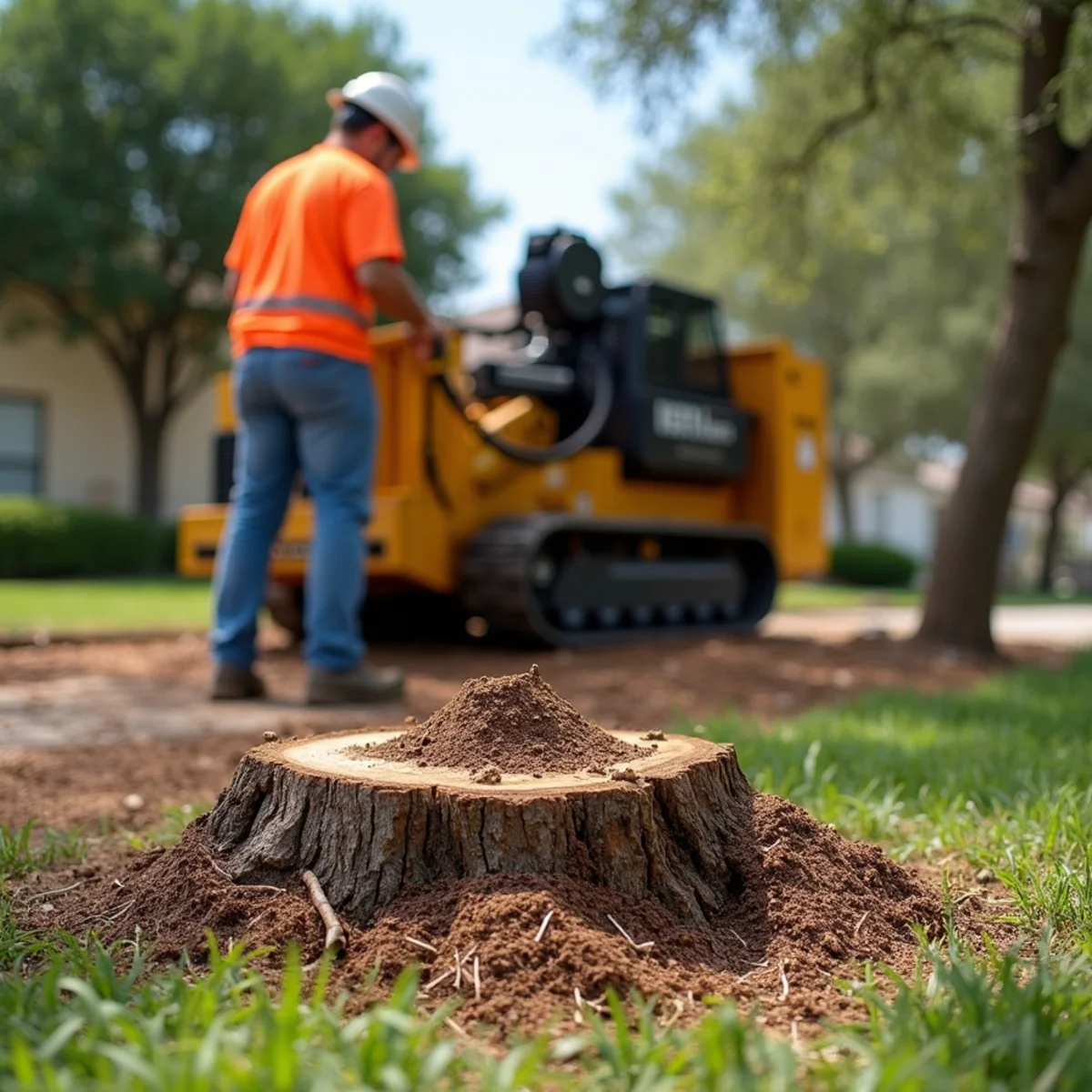 Commercial stump grinding equipment in Canyon Lake