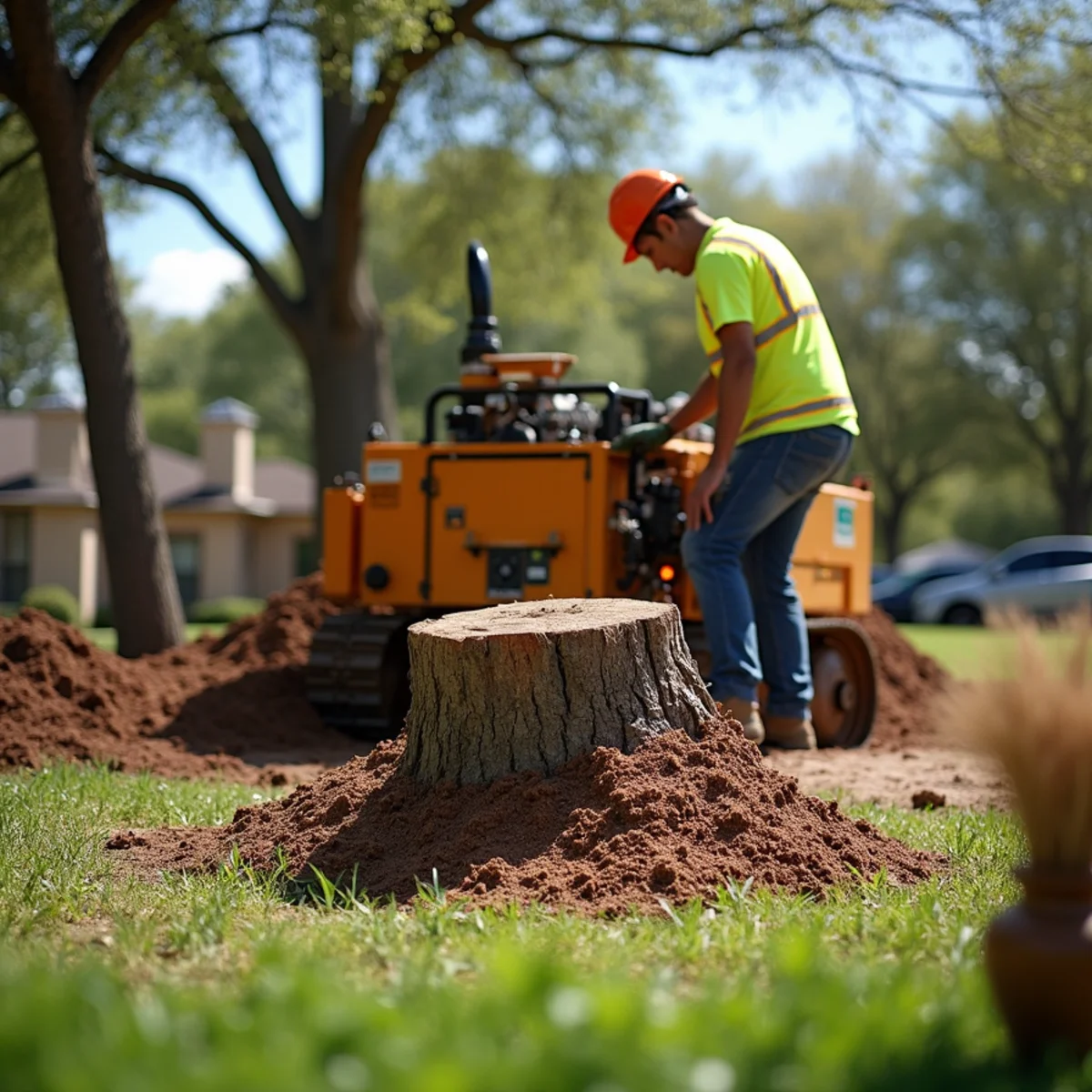 Commercial stump grinding equipment in Castle Hills