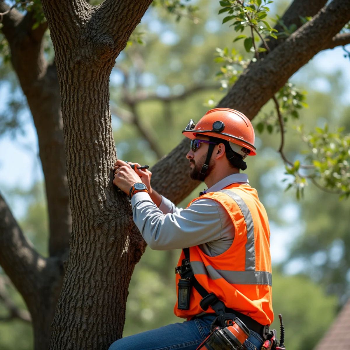 Live oak tree trimming and canopy thinning in Cibolo
