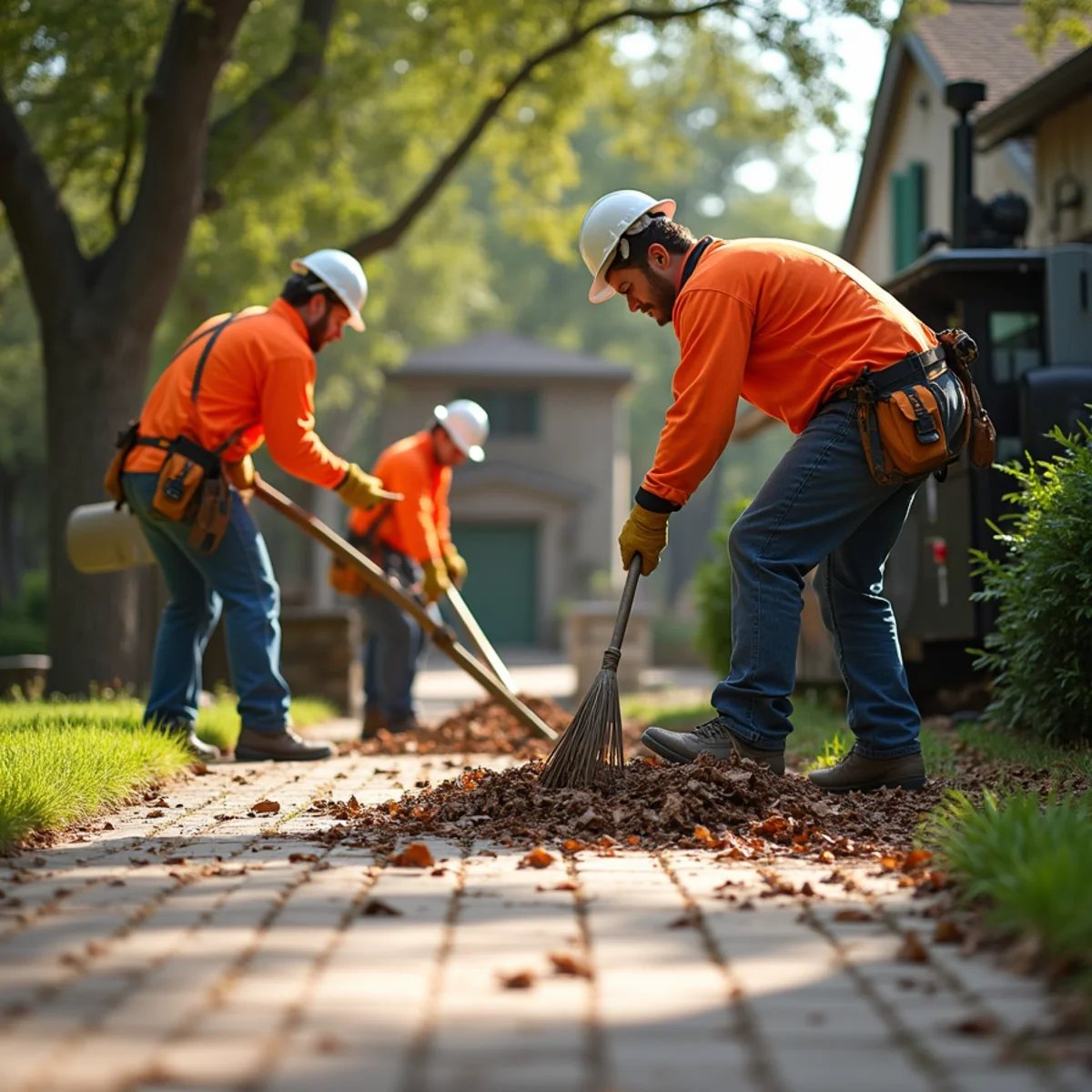 Comprehensive lawn raking, fine twig collection, and debris haul-off in Converse