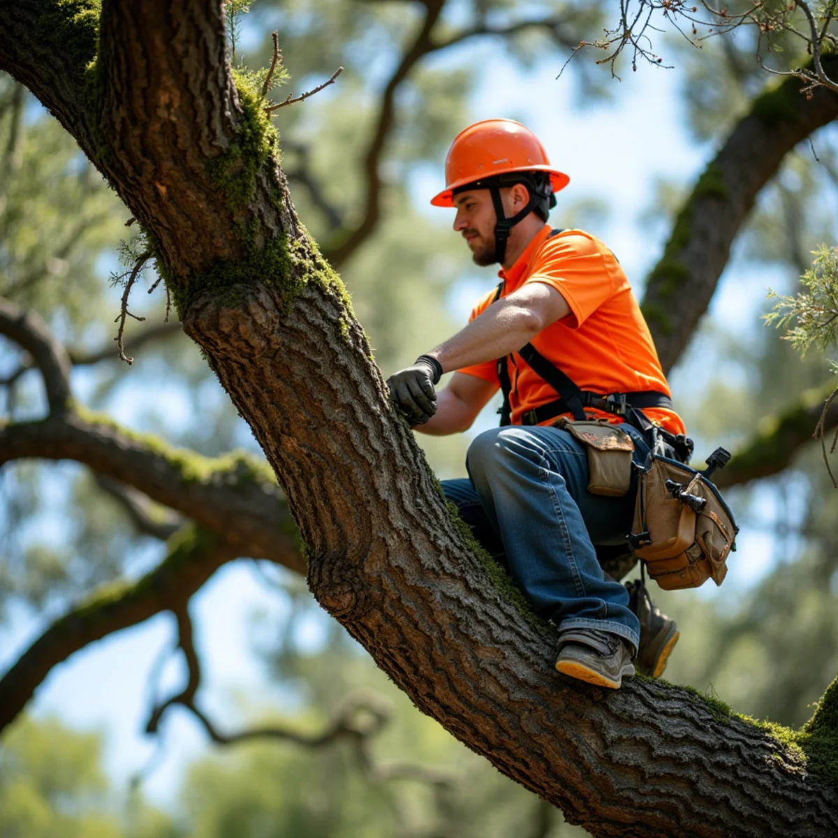 Live oak tree trimming and canopy thinning in Cross Mountain