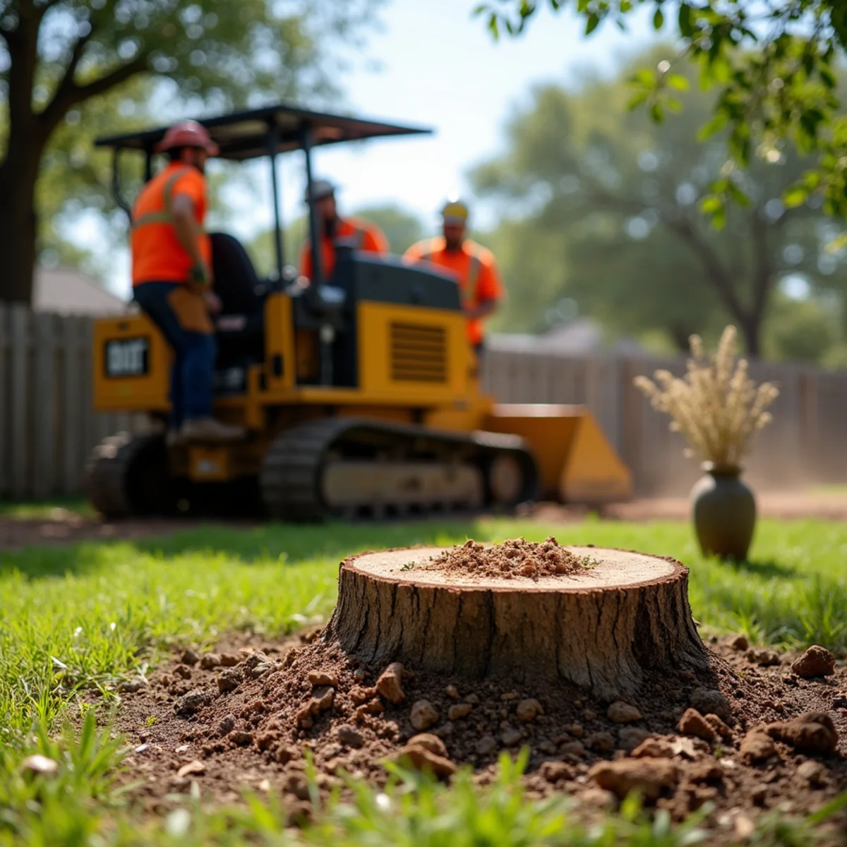 Commercial stump grinding equipment in Garden Ridge