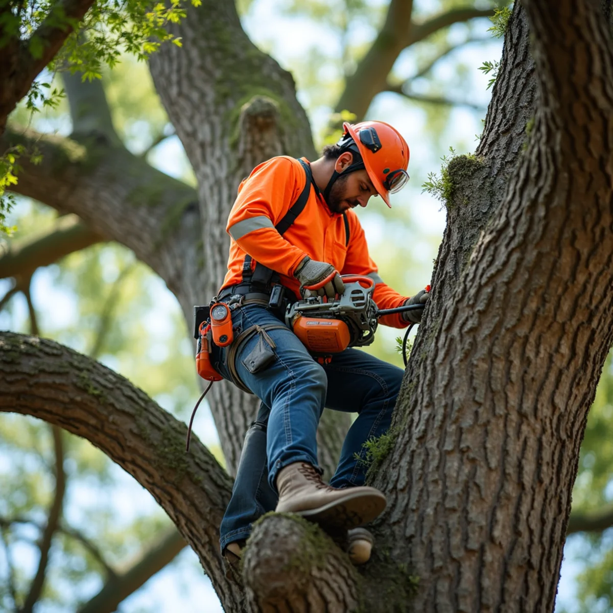 Live oak tree trimming and canopy thinning in Kendall County