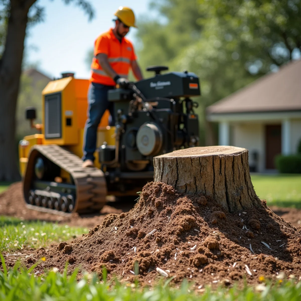 Commercial stump grinding equipment in Kendall County