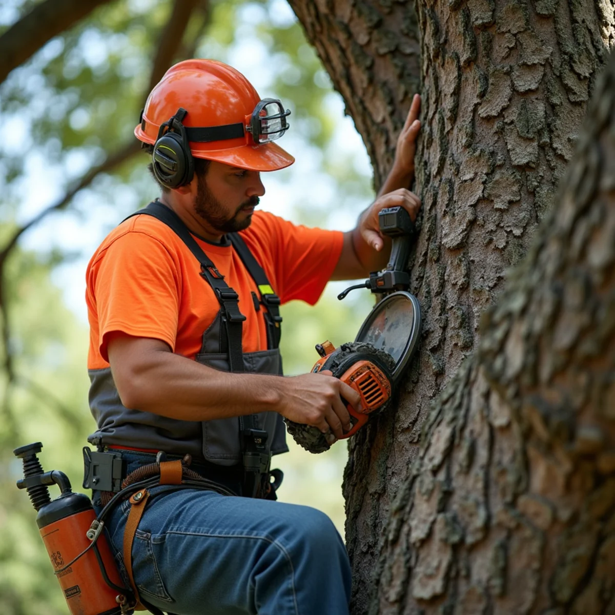 Live oak tree trimming and canopy thinning in La Vernia