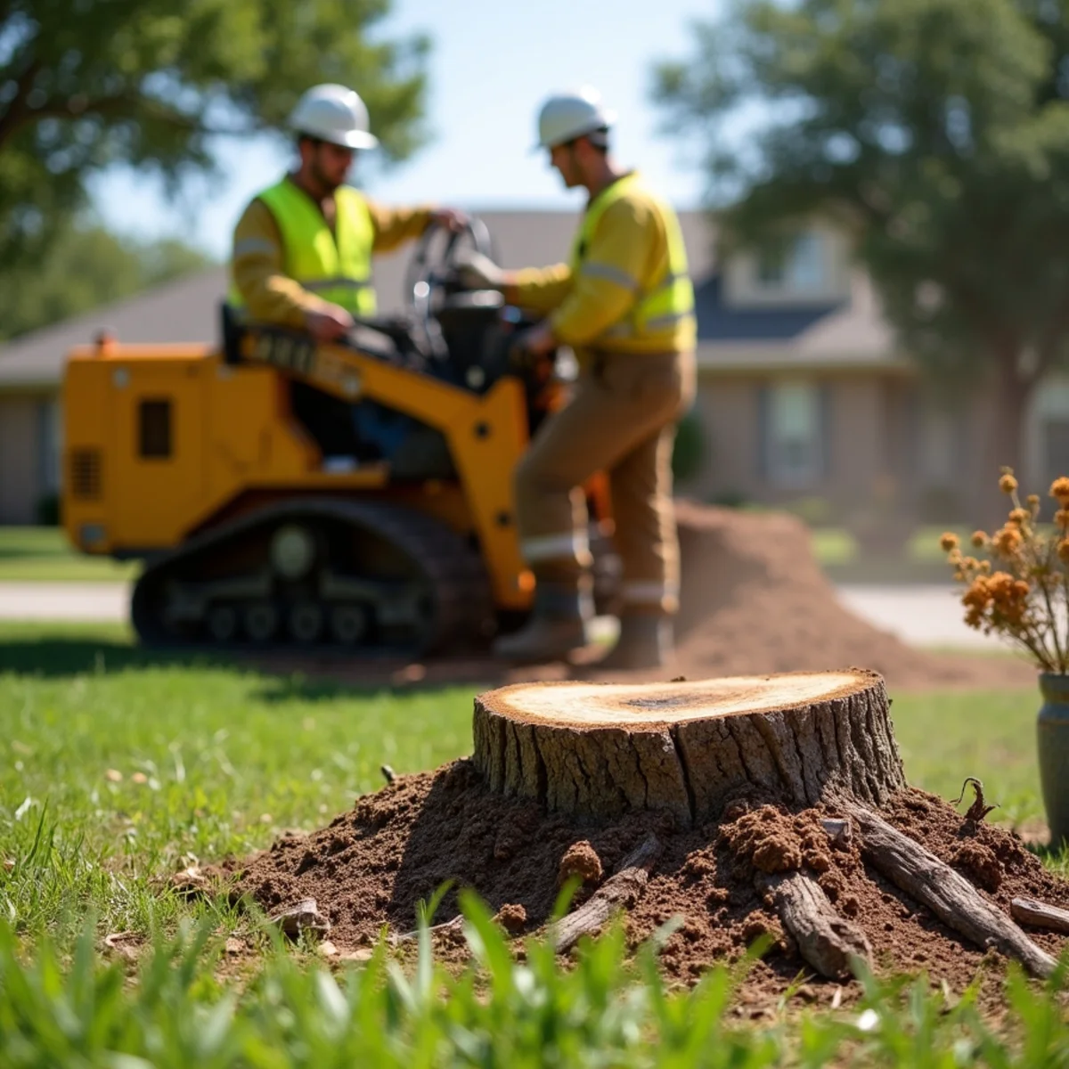 Commercial stump grinding equipment in Leon Valley