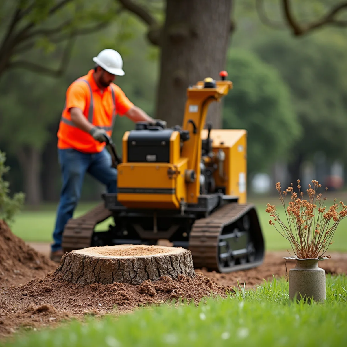 Commercial stump grinding equipment in Scenic Oaks