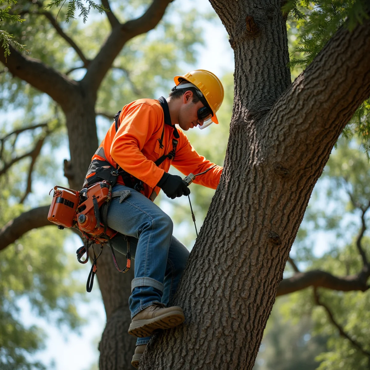 Live oak tree trimming and canopy thinning in Selma