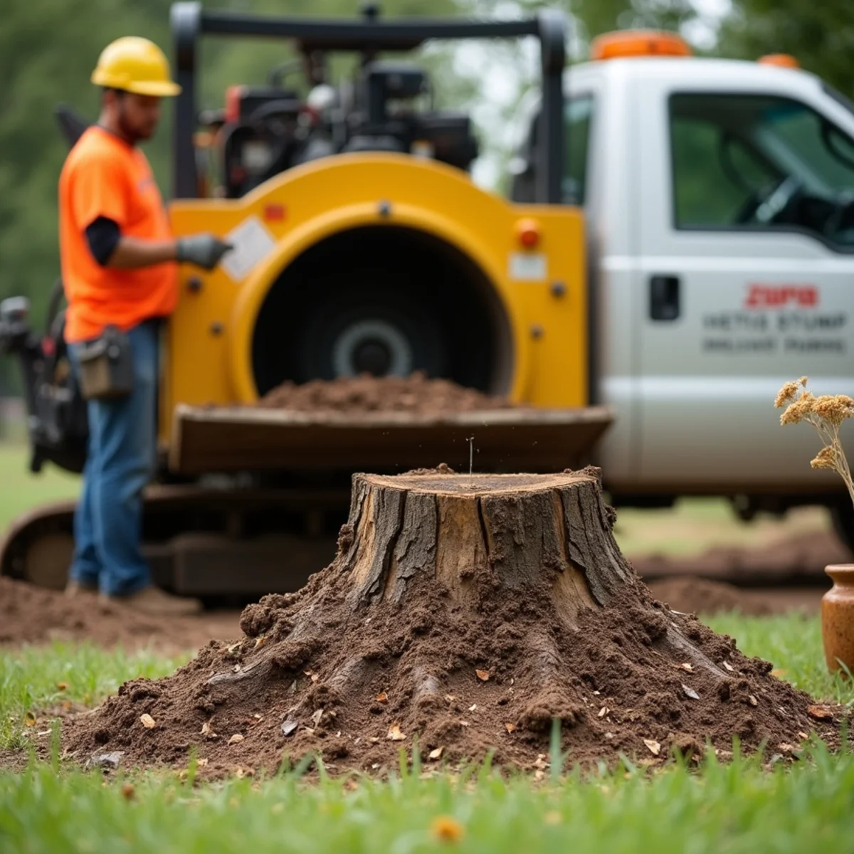 Commercial stump grinding equipment in Shavano Park