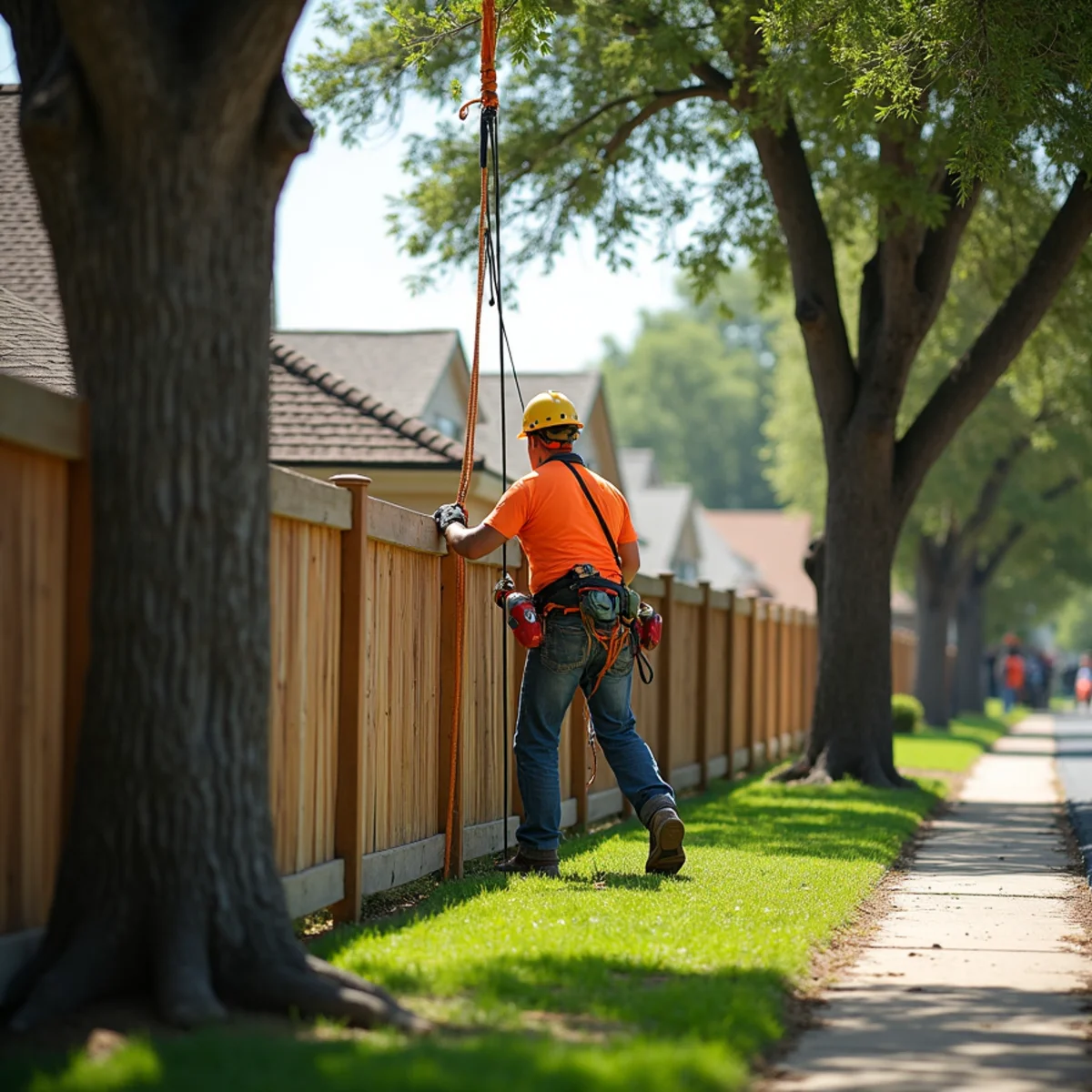 Specialized rope rigging and lowering system for Tree Removal